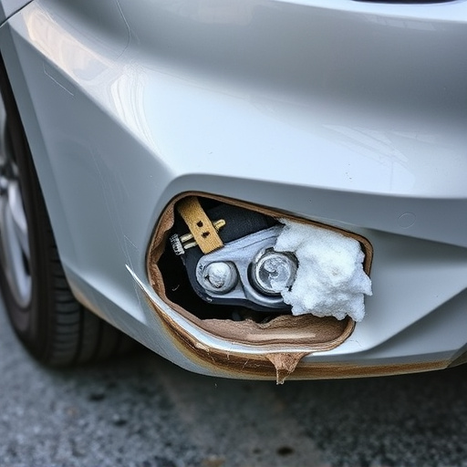 damaged car bumper