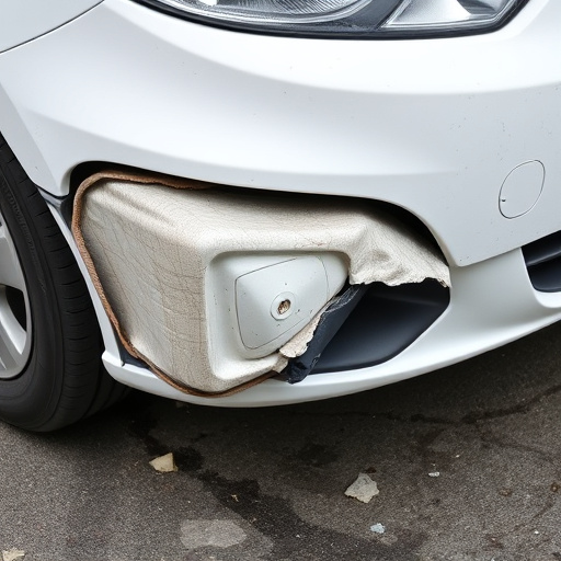 damaged car bumper