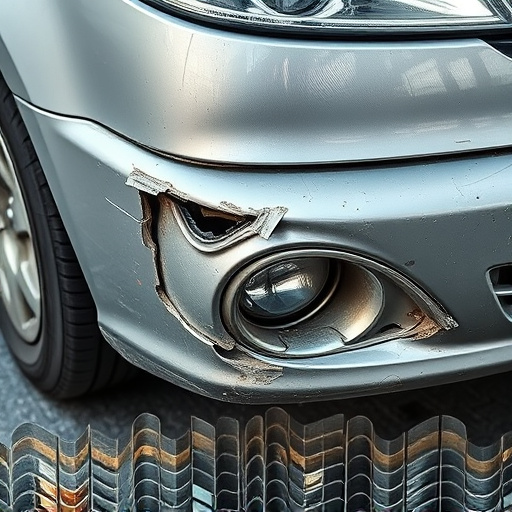 damaged car bumper