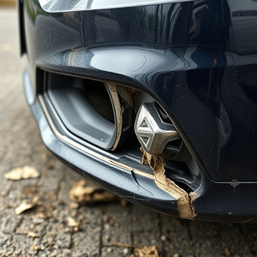 damaged car bumper