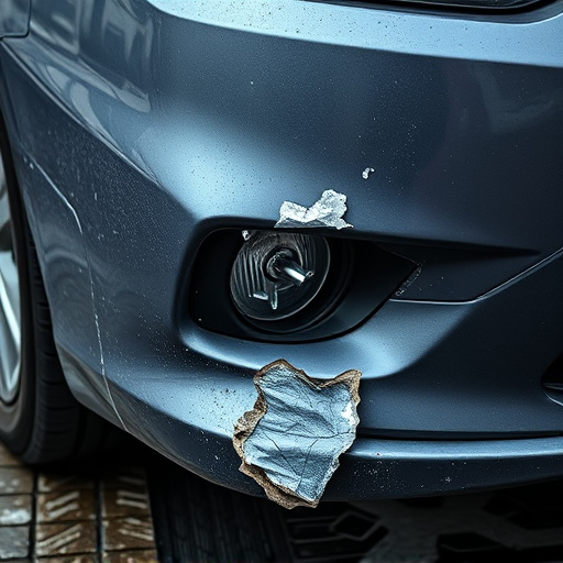 damaged car bumper