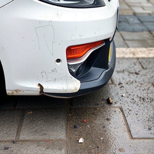 damaged car bumper
