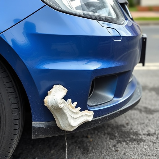damaged car bumper