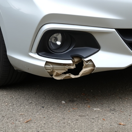 damaged car bumper