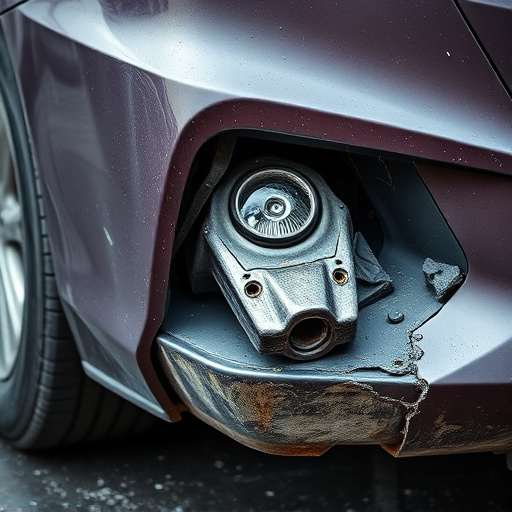 damaged car bumper