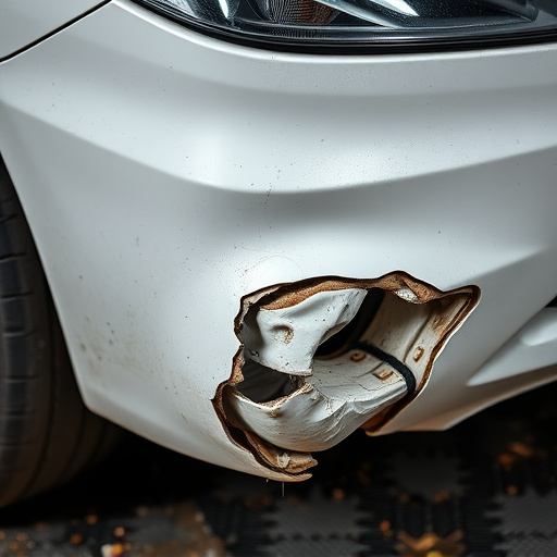 damaged car bumper