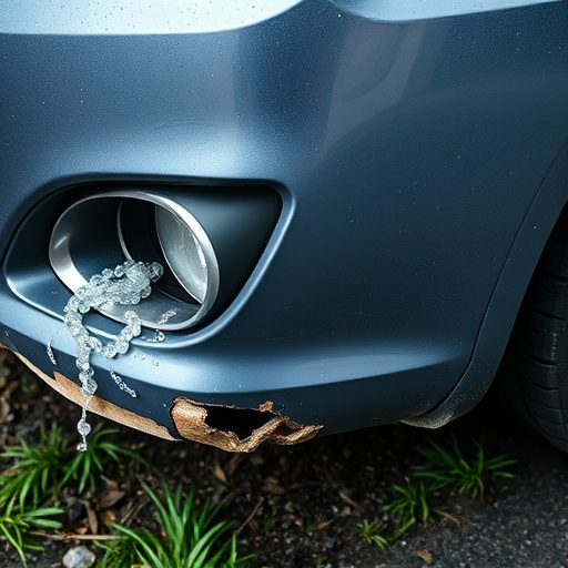 damaged car bumper