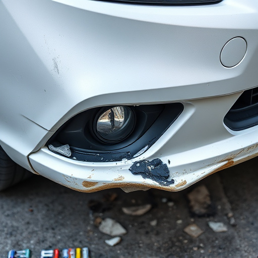 damaged car bumper