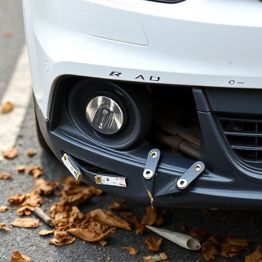 damaged car bumper