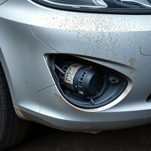 damaged car bumper