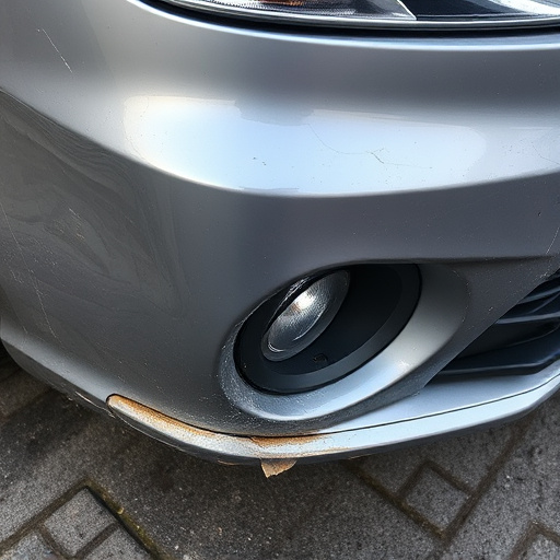 damaged car bumper