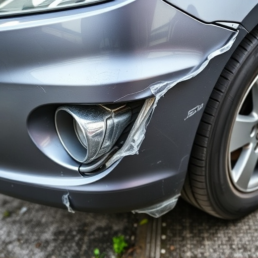damaged car bumper