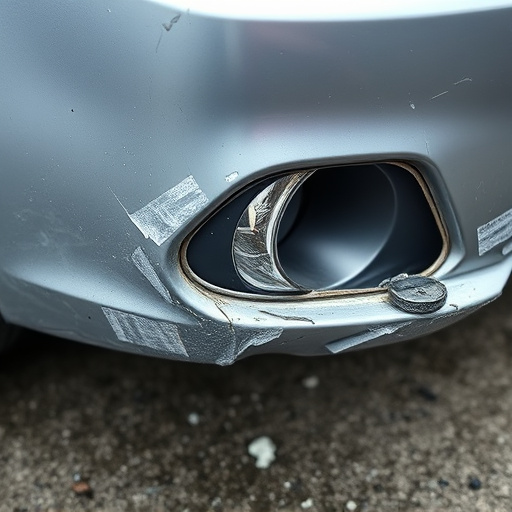 damaged car bumper
