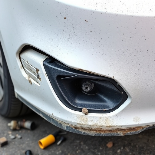 damaged car bumper