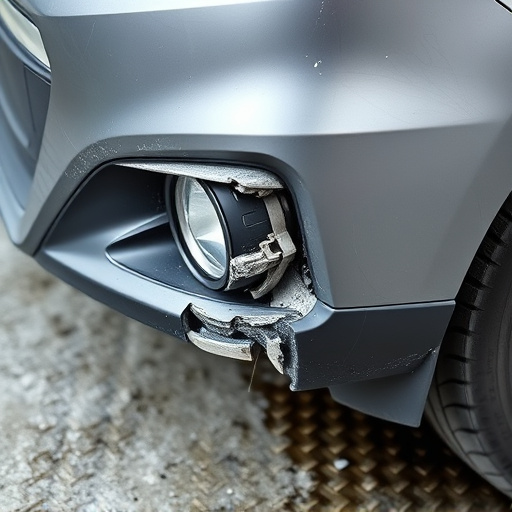 damaged car bumper