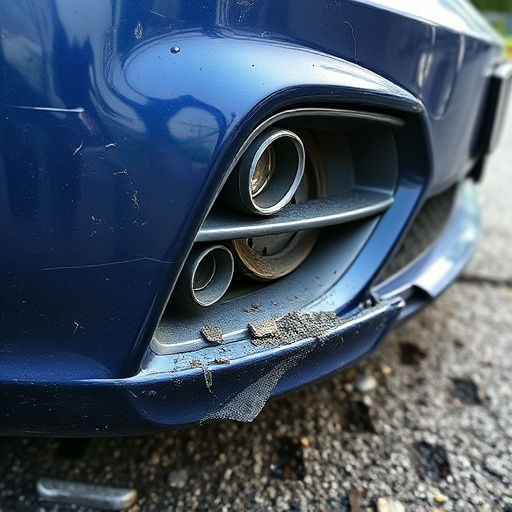 damaged car bumper