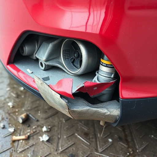 damaged car bumper