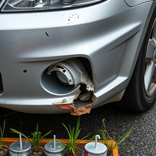 damaged car bumper