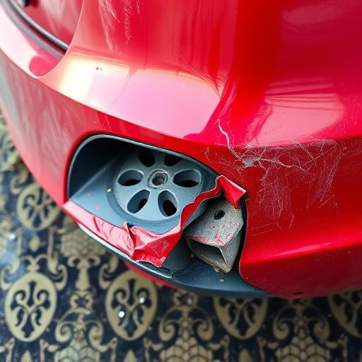 damaged car bumper