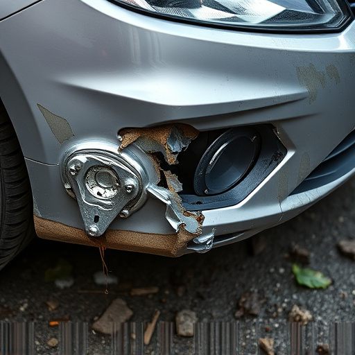 damaged car bumper