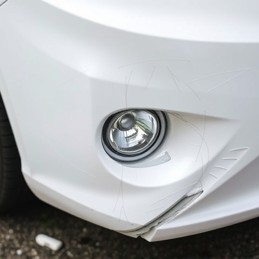 damaged car bumper