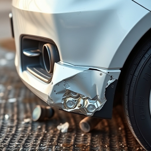 damaged car bumper