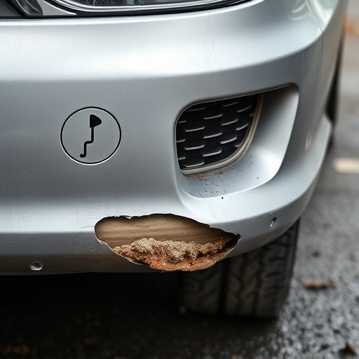 damaged car bumper