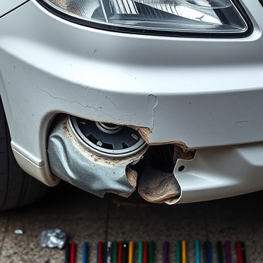 damaged car bumper