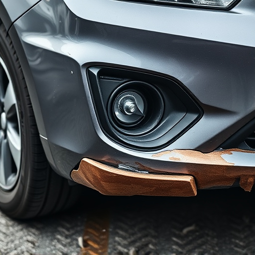 damaged car bumper