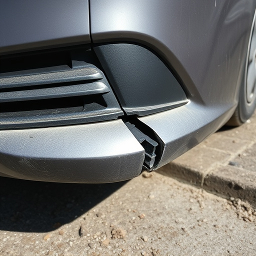 damaged car bumper
