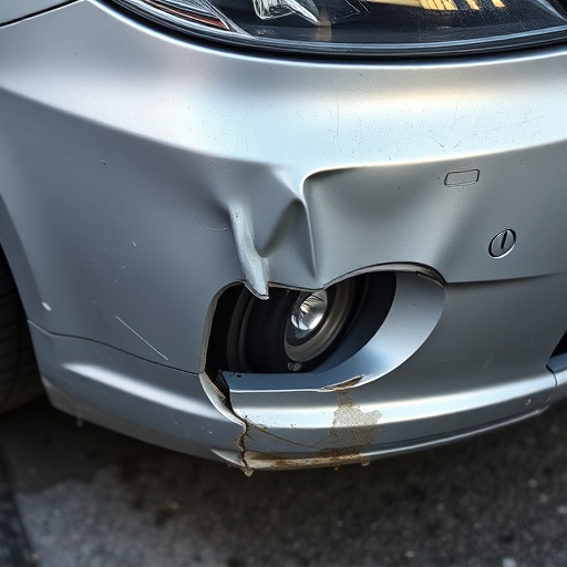 damaged car bumper