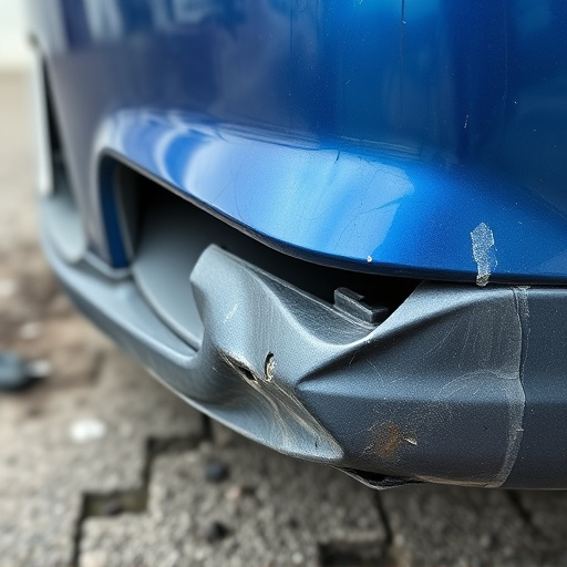 damaged car bumper