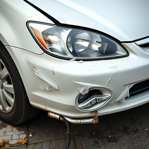damaged car bumper