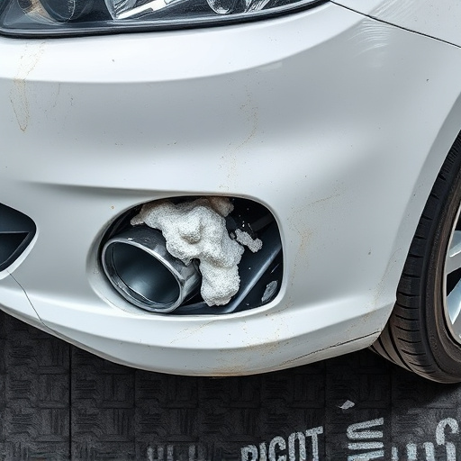 damaged car bumper