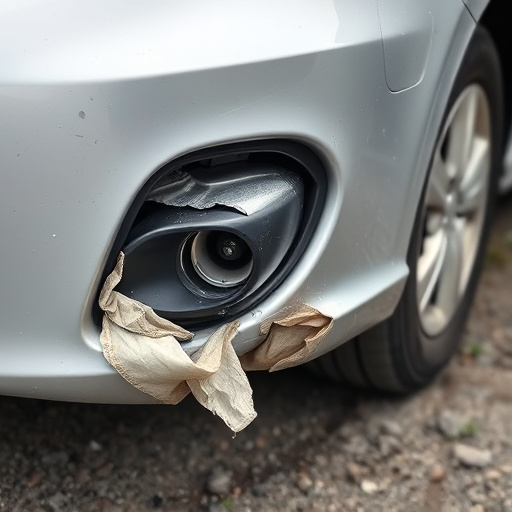 damaged car bumper