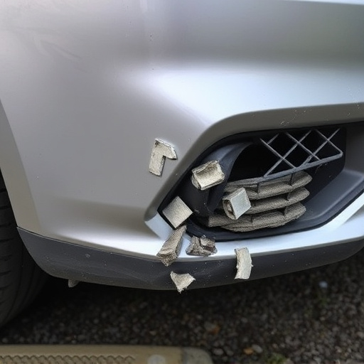 damaged car bumper