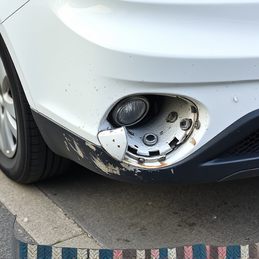 damaged car bumper