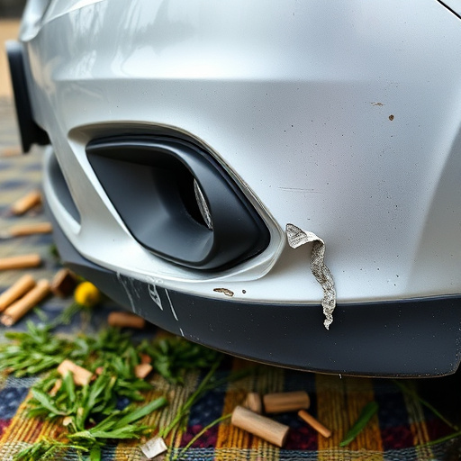 damaged car bumper