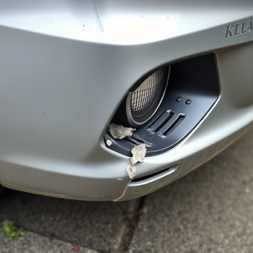 damaged car bumper