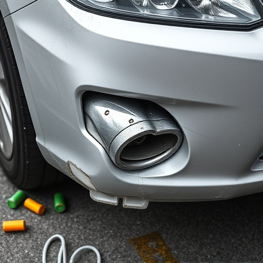 damaged car bumper
