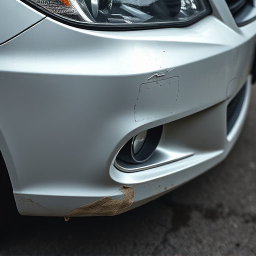 damaged car bumper