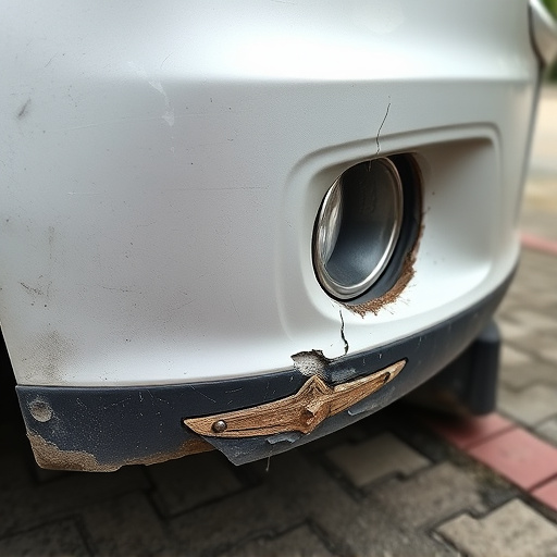 damaged car bumper