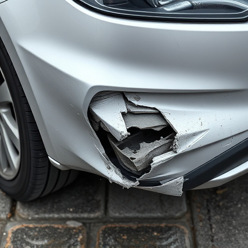 damaged car bumper