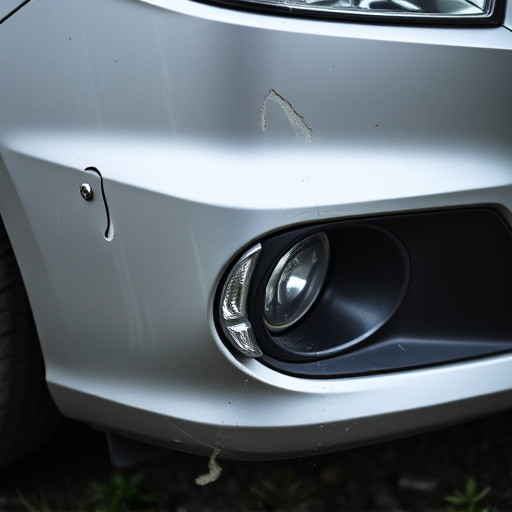 damaged car bumper
