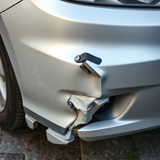 damaged car bumper