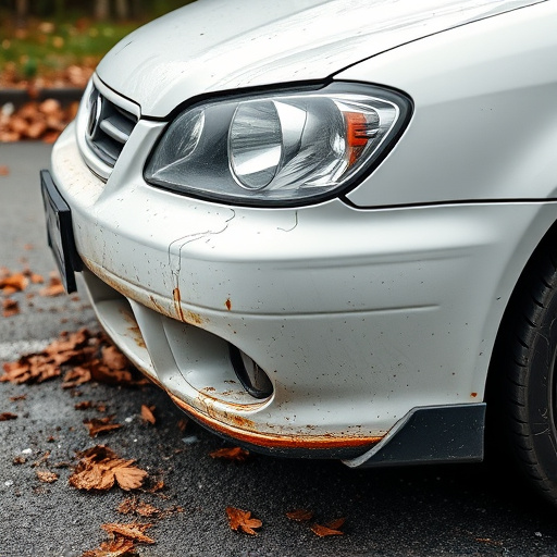 damaged car bumper