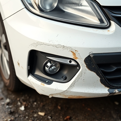 damaged car bumper