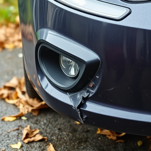 damaged car bumper
