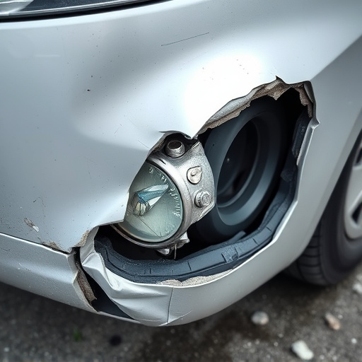 damaged car bumper