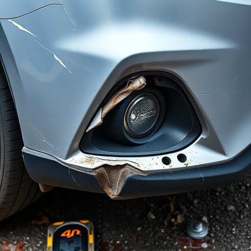 damaged car bumper